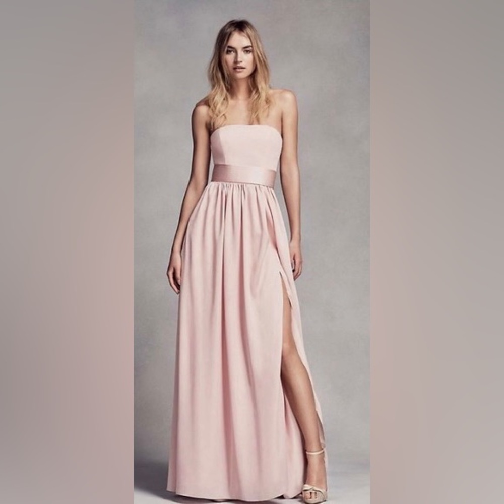 White by Vera Wang Pink Strapless Bridesmaid Dress